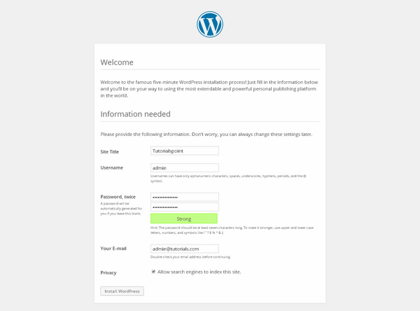 wordpress教程之 WordPress安装 wordpress教程之 WordPress安装